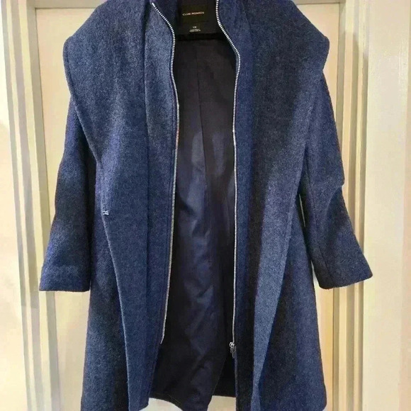Club Monaco Kasppere Wool Zip Up Coat Blue Size Large - Picture 9 of 13